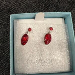 Garnett Red drop earrings made exclusively with Swarovski crystals
